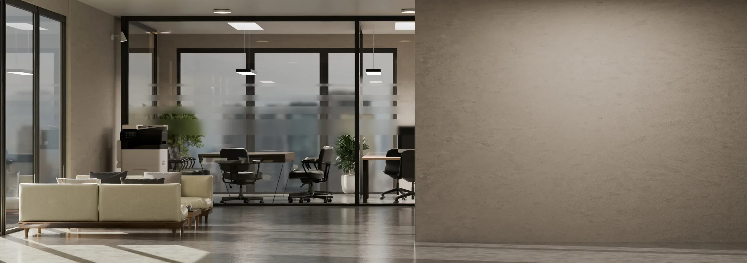 A contemporary office space.
